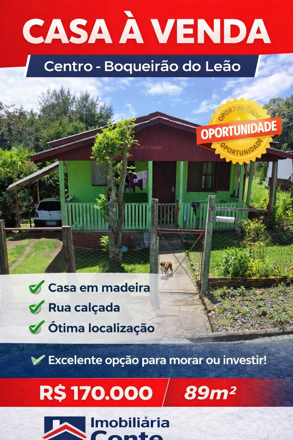 CASA À VENDA NO CENTRO DE BOQUEIRÃO DO LEÃO!
